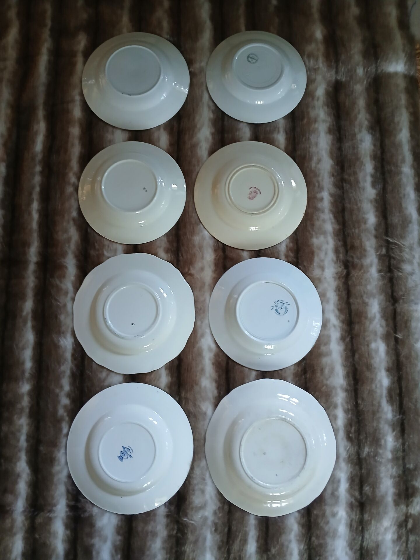 8 antique deep plates in ironstone