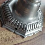 Candlestick or lamp in solid punched pewter