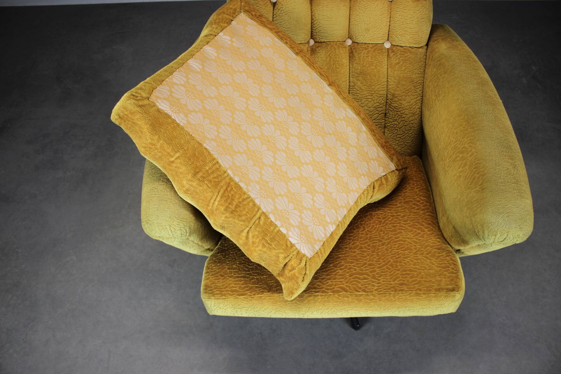 Mid-century style swivel wingback chair from the 1960s, Czechoslovakia