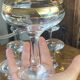 Champagne coupes or cocktail glasses with gilding