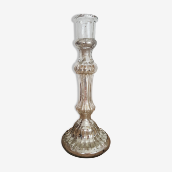Mercurized glass candlestick