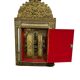 Wall cabinet / vintage mirror in gilded brass