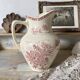 Large ironstone jug St Amand Anemone, antique pitcher