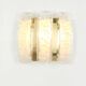 Pair of wall sconces in brass or ice glass by Doria, Germany, 1960s.
