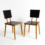 Two rare demountable plywood chairs by Axel Kufus model Stöcke for Atoll