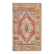 Vintage Turkish Oushak Handmade Wool Cotton Red Area Rug 132x224