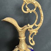 Royal blue porcelain ewer signed early 20th century