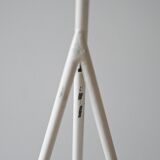 Vintage tripod floor lamp in white metal