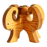Wooden Christmas candle holder with four goat heads, Sweden, 1970s