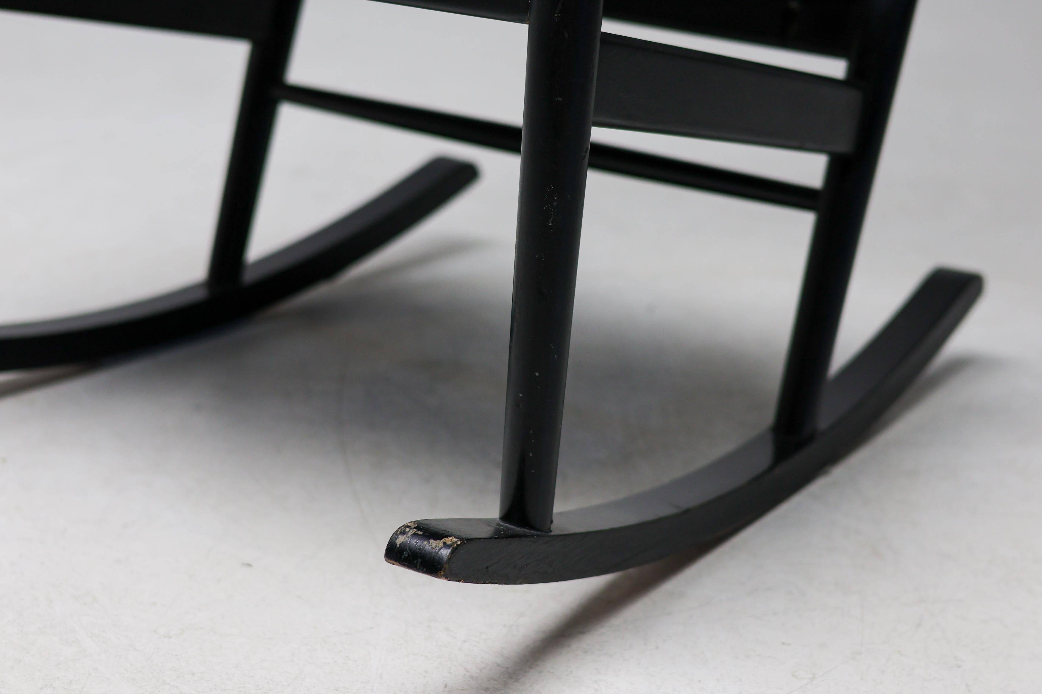 Black beech rocking chair by Niels Eilersen, Denmark, 1960s