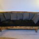 Large Biedermeier sofa for 3/4 people in striped Norwegian wood – 19th century