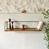 Vintage metal and wood wall shelf