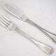 Christofle Rubans model, 6 fish cutlery, 12 pieces in silver-plated metal.