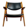 Chaise Lounge CH28 in Teak and Black Leather by Hans Wegner for Carl Hansen