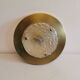 Wall/ceiling lamp, made in brass and white lacquered metal with frosted solid glass shade