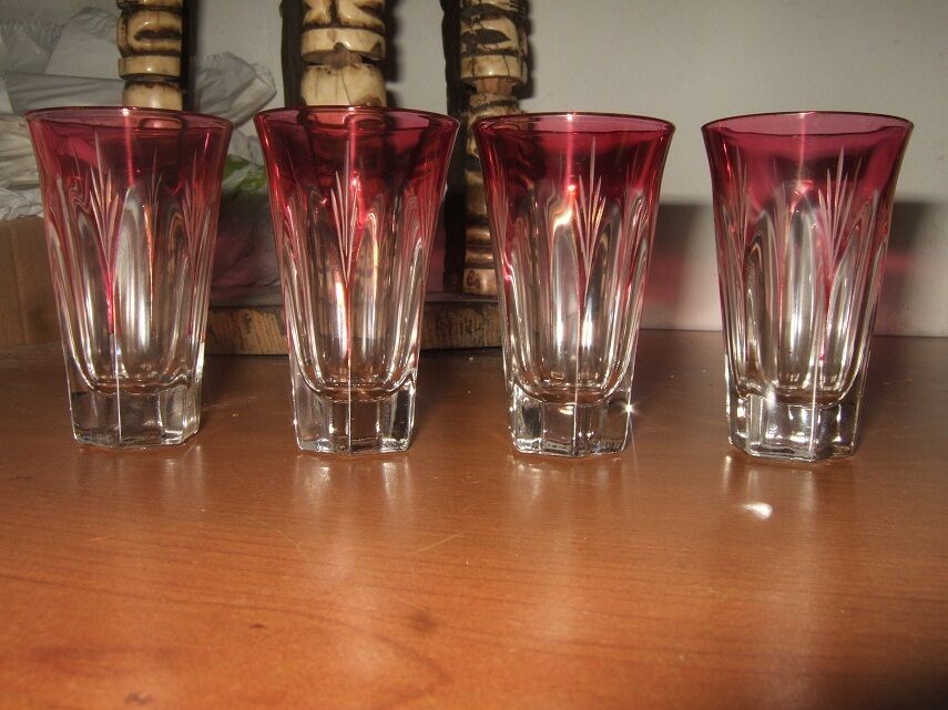 Set of 4 Italian alcohol glasses from the 1950s
