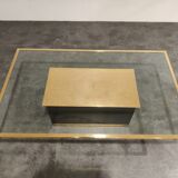Vintage etched brass coffee table by Ricco D, 1970s