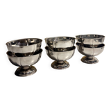 Set of 6 vintage silver-plated metal ice cream cups