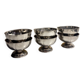 Set of 6 vintage silver-plated metal ice cream cups
