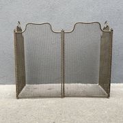 Old 19th century fireplace screen, 4-panel spark arrester