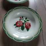 4 Digoin and Sarreguemines soup plates