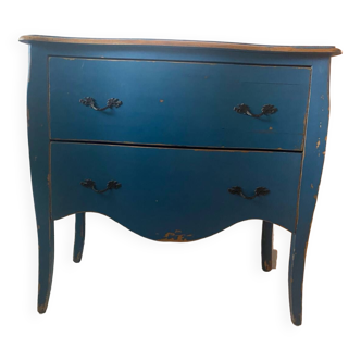Louis XV azure blue chest of drawers
