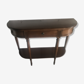 Half moon console in cherry tree