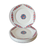 Six badonviller Art Deco dessert plates