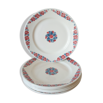 Six assiettes à desserts de Badonviller Art Deco