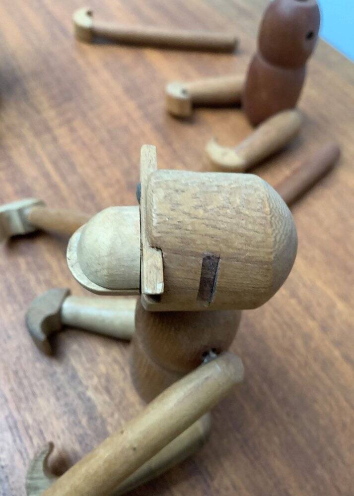 Danish mid-century wooden monkeys, set of 3