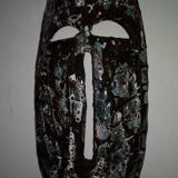 Signature glazed terracotta mask to identify in the taste of vintage accolay 1960 1970