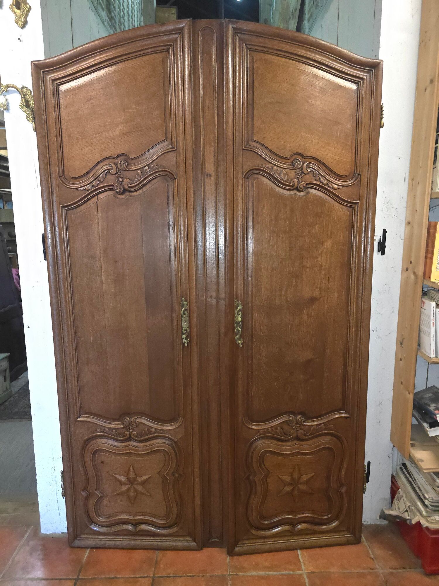 Antique oak doors in louis xv style