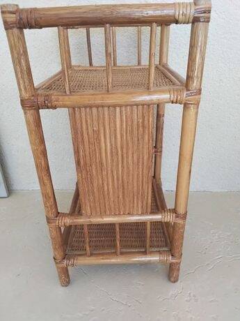 Vintage rattan bedside table
