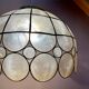 Vintage XXML lampshade pendant lamp in mother-of-pearl and brass
