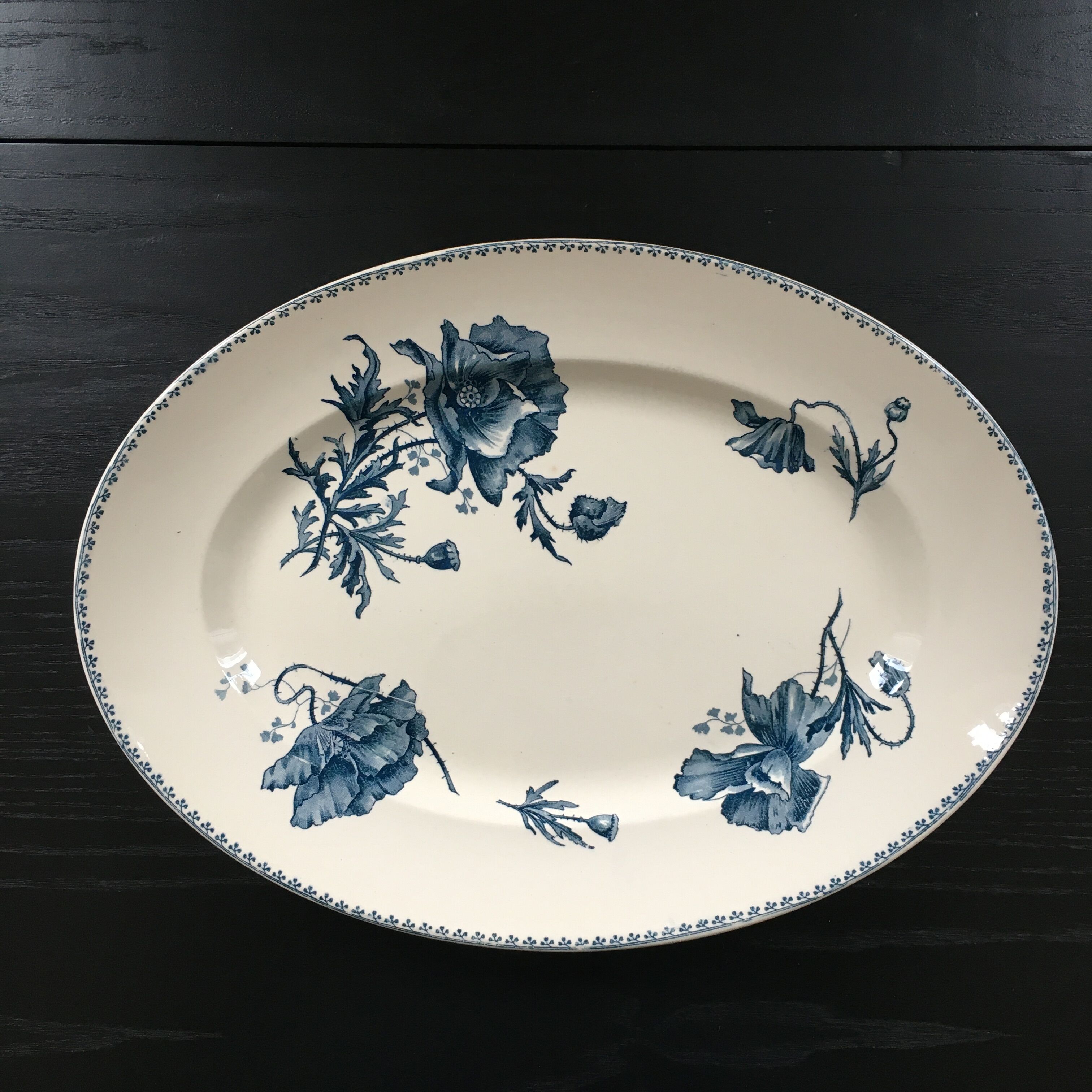 Sarreguemines blue Feria oval dish