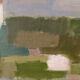 Mid-Century Modern Swedish "Houses by Nature" Vintage Landscape Oil Painting, Framed