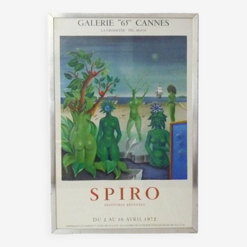 Original lithographic poster Galerie 65 - La Croisette Cannes By Spiro 1972