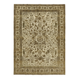 Handmade Turkish Unique 1980s 284 cm x 380 cm Beige Wool Carpet