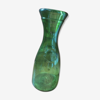 Carafe bouteille flacon en verre vert grappe raisins