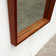 Minimalist mid-century German mirror in teak by Zier-Form, 1960s.