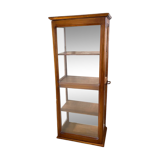 Vintage art deco wooden display case with mirrored back