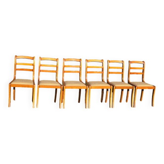 Lot de six chaises dessus  tissu