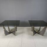 Vintage brutalist coffee tables or side tables, 1970s