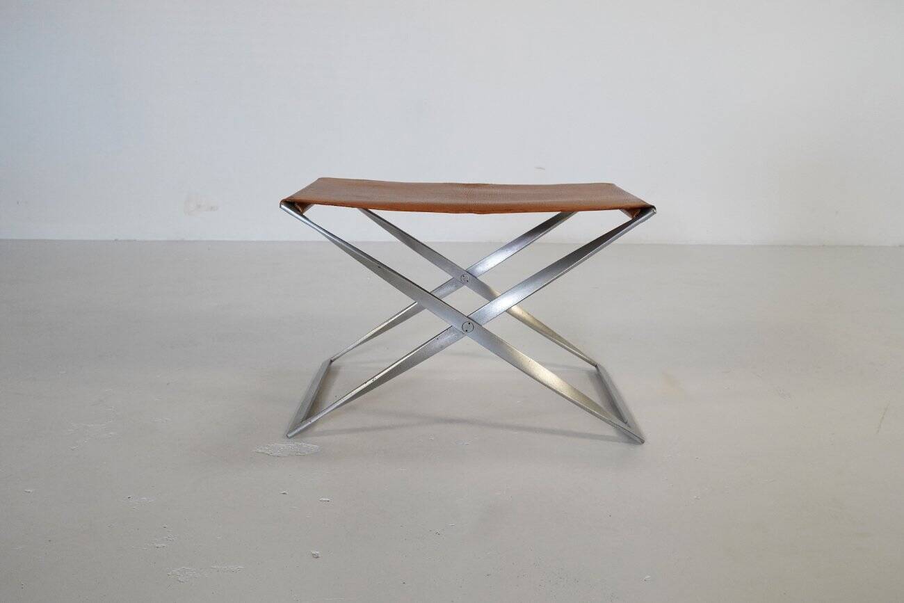 Pk91 Folding Stool by Poul Kjaerholm for E. Kold Christensen, Denmark, 1960s