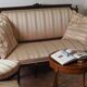 Antique French Empire Style Sofa and Chairs: Pink Satin Furniture Set