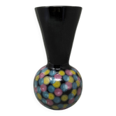 Vase polychrome artisanal en céramique de Bizzirri, datant des années 1980. Fabriqué en