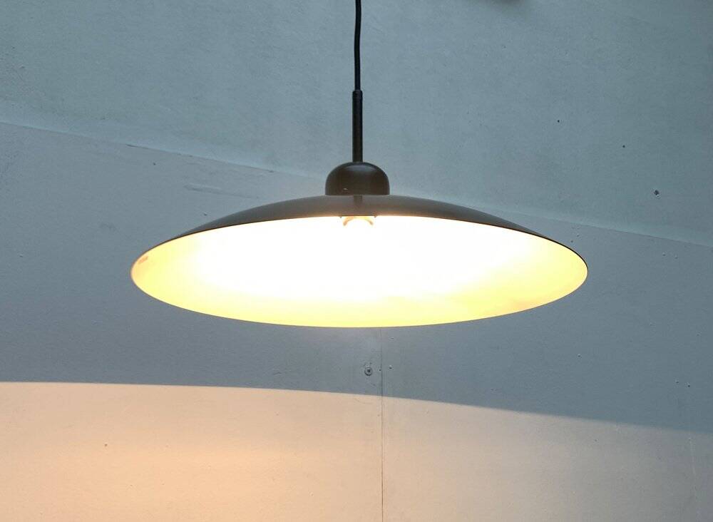 Postmodern vintage pendant lamp with counterweight by Metalarte, 1980s.