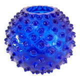 Small blue studded glass vase