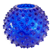 Petit vase en verre bleu clouté