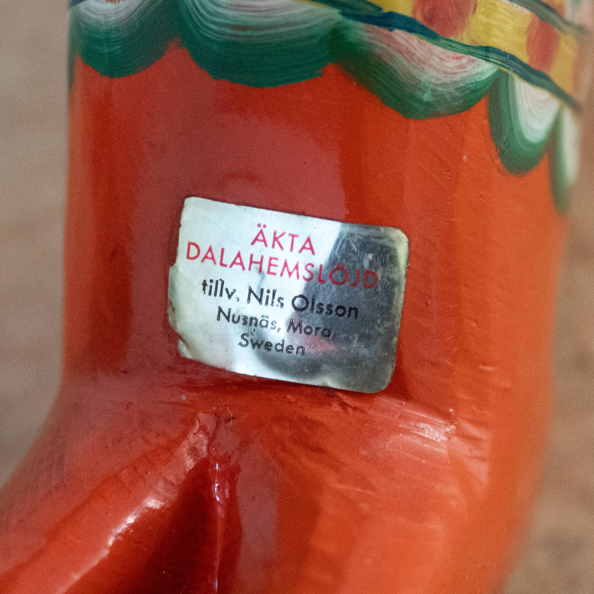 Original Vintage Nils Olsson Dala Horse: Swedish Wooden Folk Art Animal